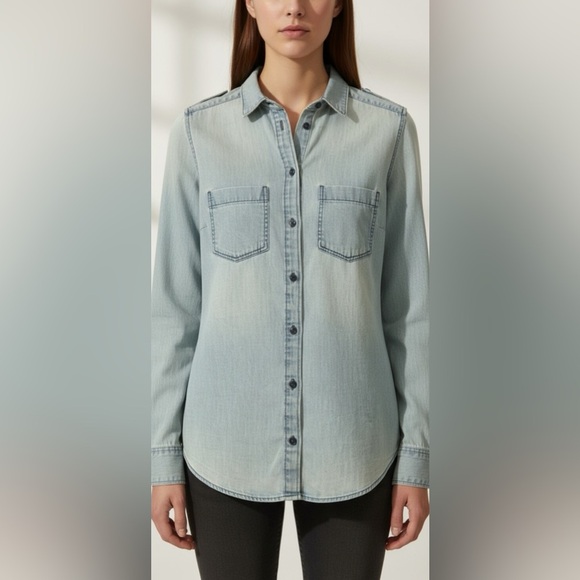 Express Tops - Express Light Blue Button Down Shirt